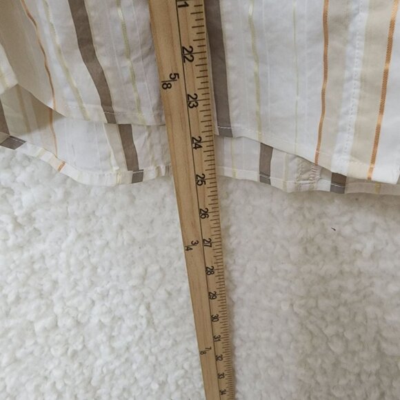 Rafaella Womens‎ Striped Button-Up Blouse Size 12 Beige & White - Picture 10 of 10